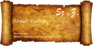 Szegő Zoltán névjegykártya